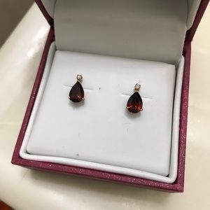 Helzberg ruby diamond earrings 14k gold
